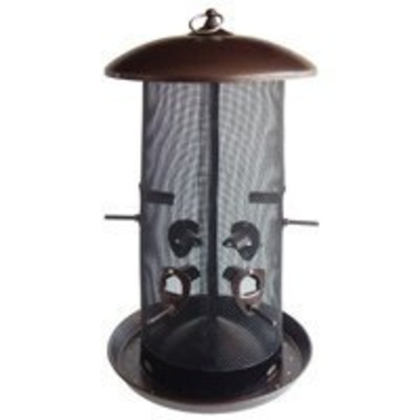 Stokes 38113 Wild Bird Feeder, 8.4 qt Food, 2-Port/Perch, Hammered Copper/Stainless Steel Hanging Ring 38113